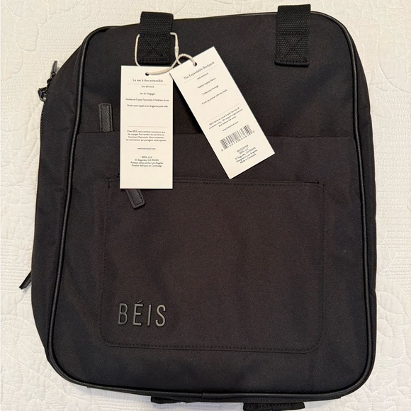 Beis The Expandable Backpack in Black - Picture 2 of 7